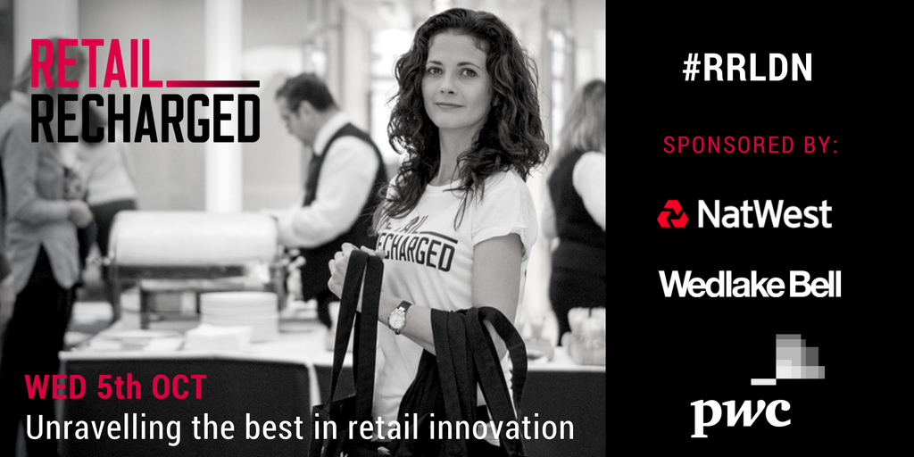 Delighted to announce our #retail #innovation sponsors <a href="/NatWestBusiness/">NatWest Business</a> @NatWestComm <a href="/WedlakeBell/">Wedlake Bell LLP</a> <a href="/PwC_UK/">PwC UK</a> #RRLDN