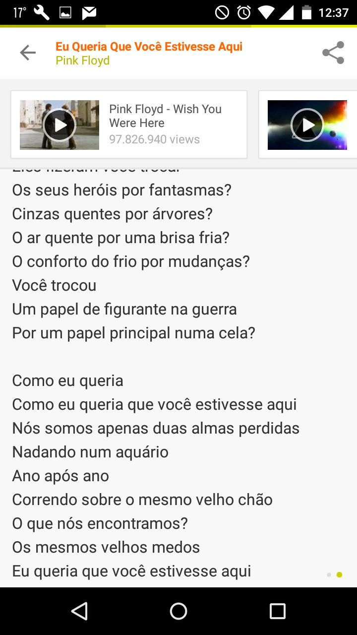 Wish You Were Here (Tradução em Português) – Pink Floyd