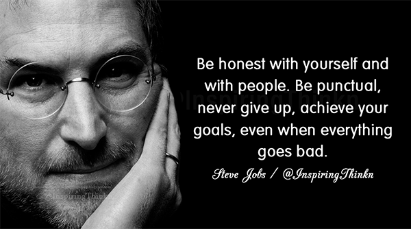 InspiringThinkn's tweet image. Be honest with yourself and with people...  Steve Jobs #inspiration #leadership