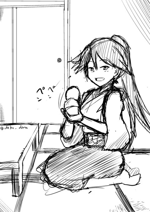 ご飯ポンポン鳳翔さん
#艦これ版深夜の真剣お絵描き60分一本勝負
 #艦これ版真剣お絵描き60分一本勝負_20160908 