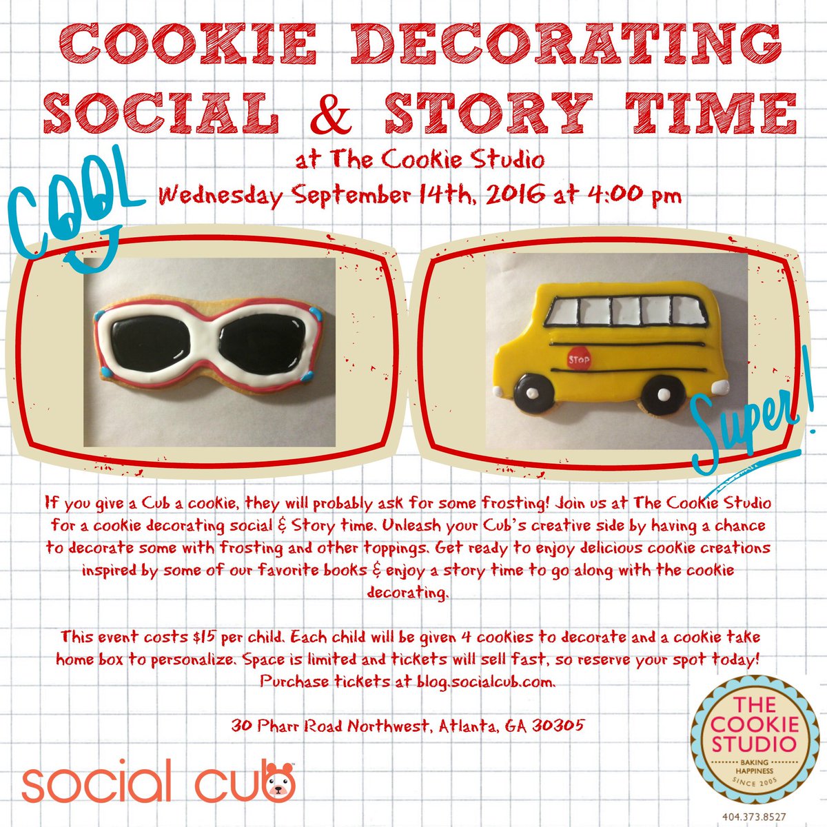 Social_Cub's tweet photo. 🍪 decorating social with @thecookiestudio. Get your tix at https://t.co/Me35CkFFKe #atlkid #atlfamily #atlparent https://t.co/oRN7l6CktN