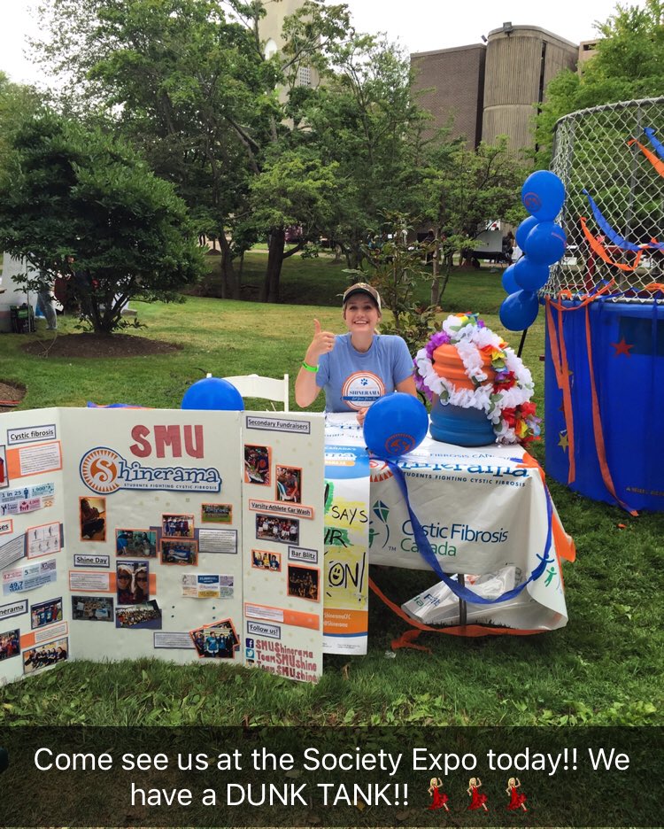 Come see us at the Society Expo on campus today! <a href="/lindsvdw/">linds</a> is in the dunk tank all afternoon!! #werenotdoneshining
