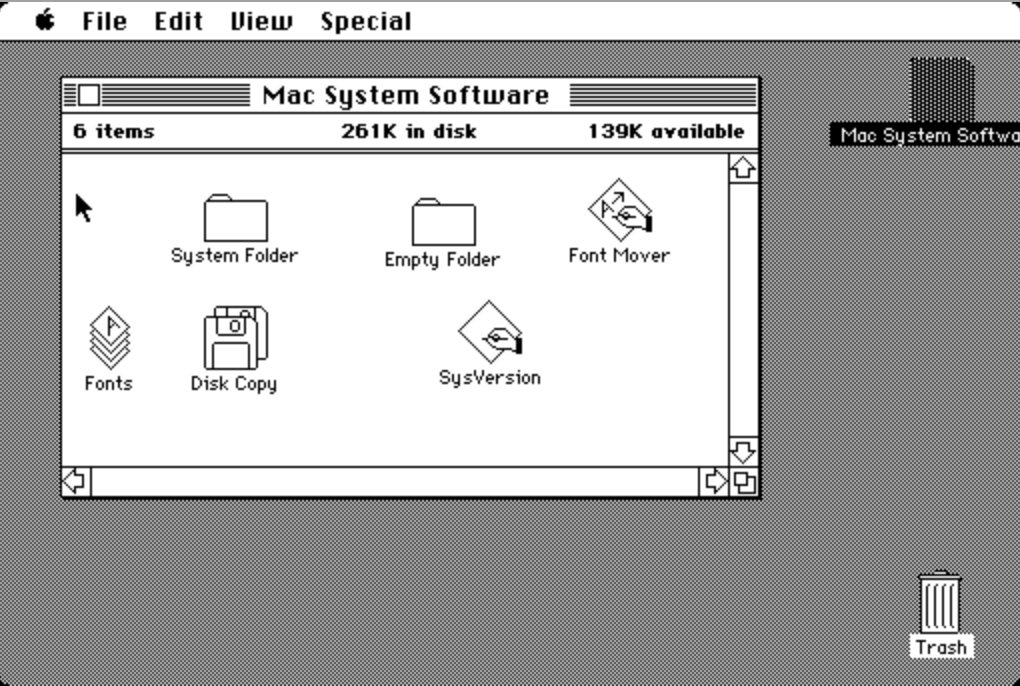 カイシトモヤ 1984年macos Ver 1 コンパネ システム環境 のデザイン可愛い キータッチ速度がうさぎと亀 ダブルクリック判定も3段階しかないけどわかりやすい 市松模様は壁紙 設定でここに白黒のドット絵を打ってデスクトップパターンを変更