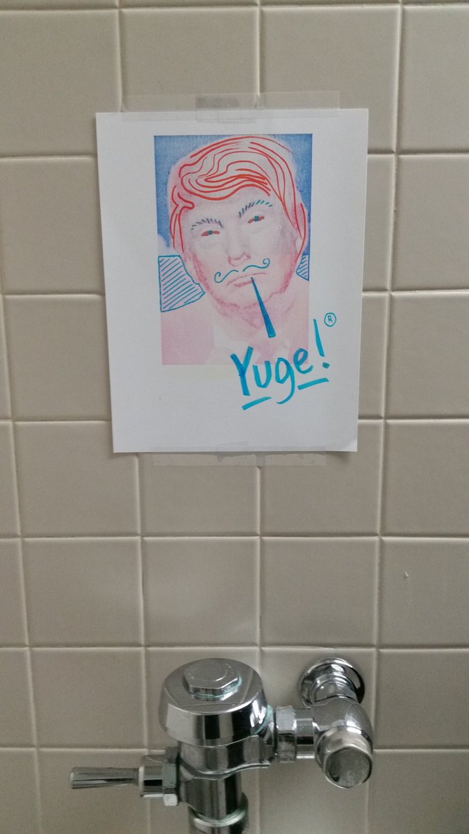 JeffyJFR's tweet image. Interesting...This above the urinal in the restroom usually used by men here at Mercury Studios...