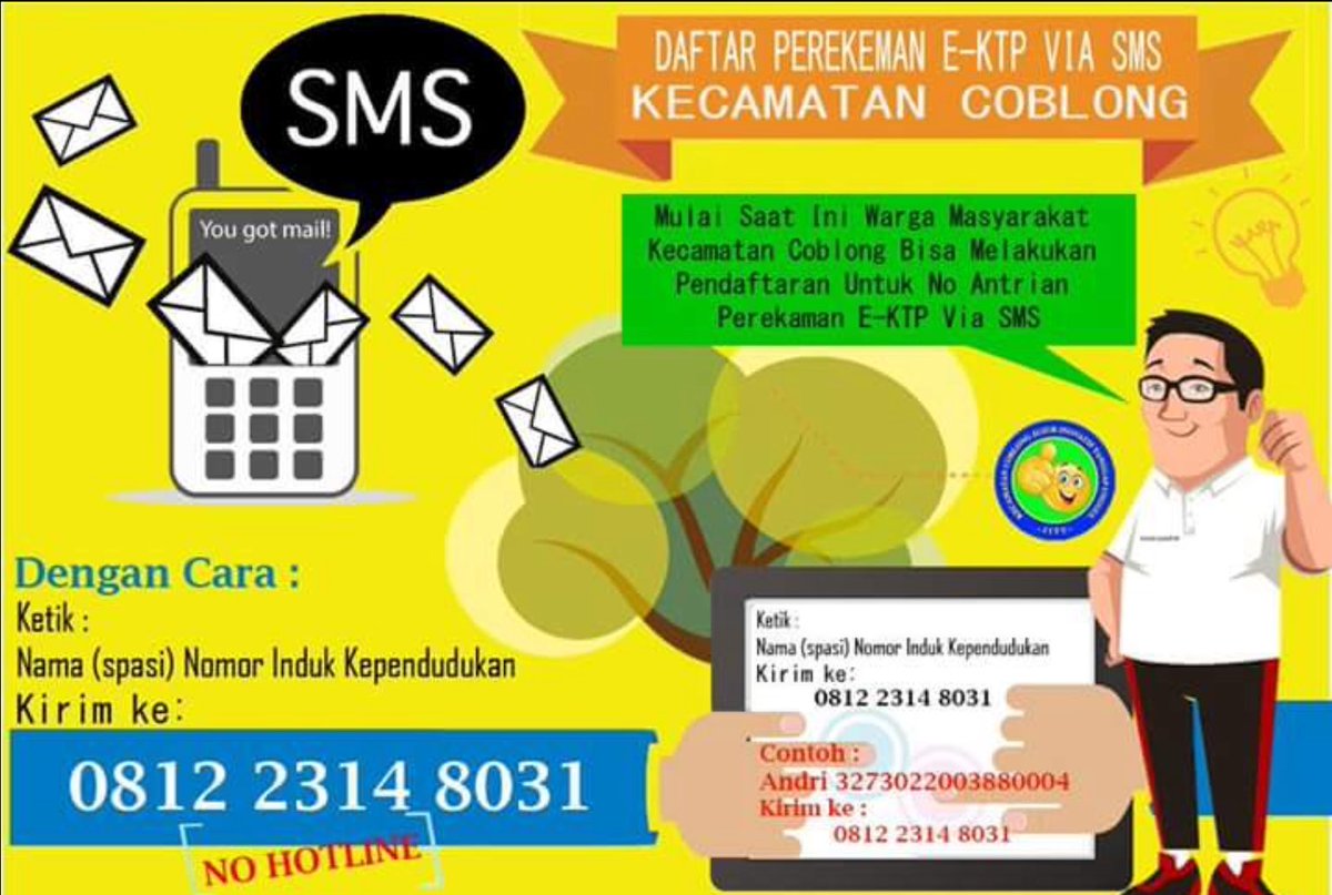 ridwankamil's tweet image. WARGA BDG, skg antri e-ktp cukup daftar via sms ke no hotline kecamatan. Datang sesuai jadwal. No more wasting time