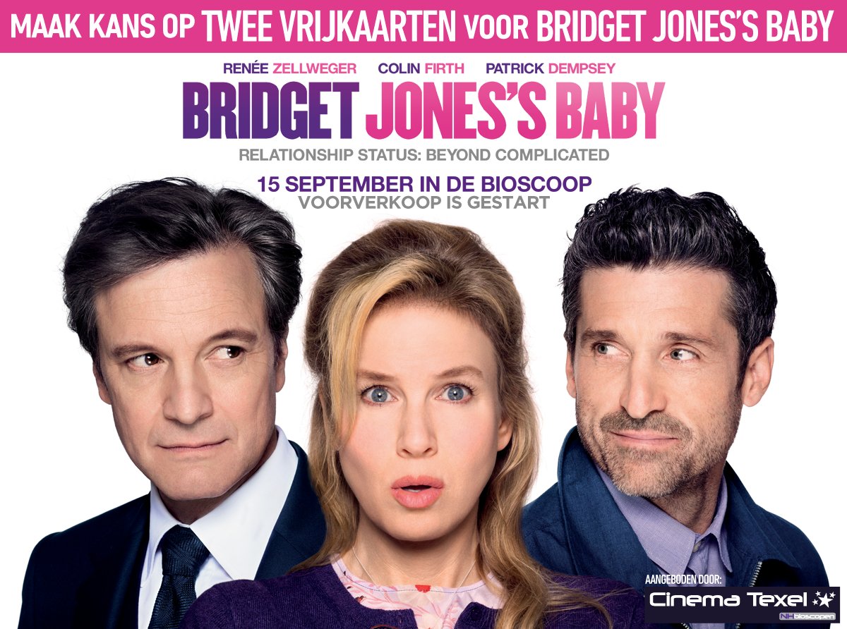 Kaarjes winnen voor de nieuwe Bridget Jones <a href="/CinemaTexel/">Cinema Texel</a>? Ga snel naar onze FB pagina facebook.com/TexelseCourant/