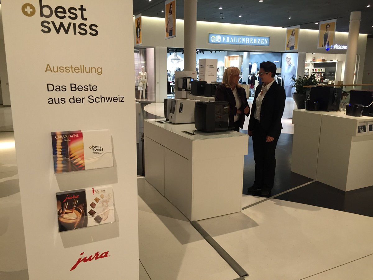 Die erste Mall - ab heute Bestswiss Ausstellung <a href="/carandache/">Nana</a> <a href="/ChocolatVillars/">Chocolat Villars</a> #Jura-Kaffee. bestswiss.ch/expo