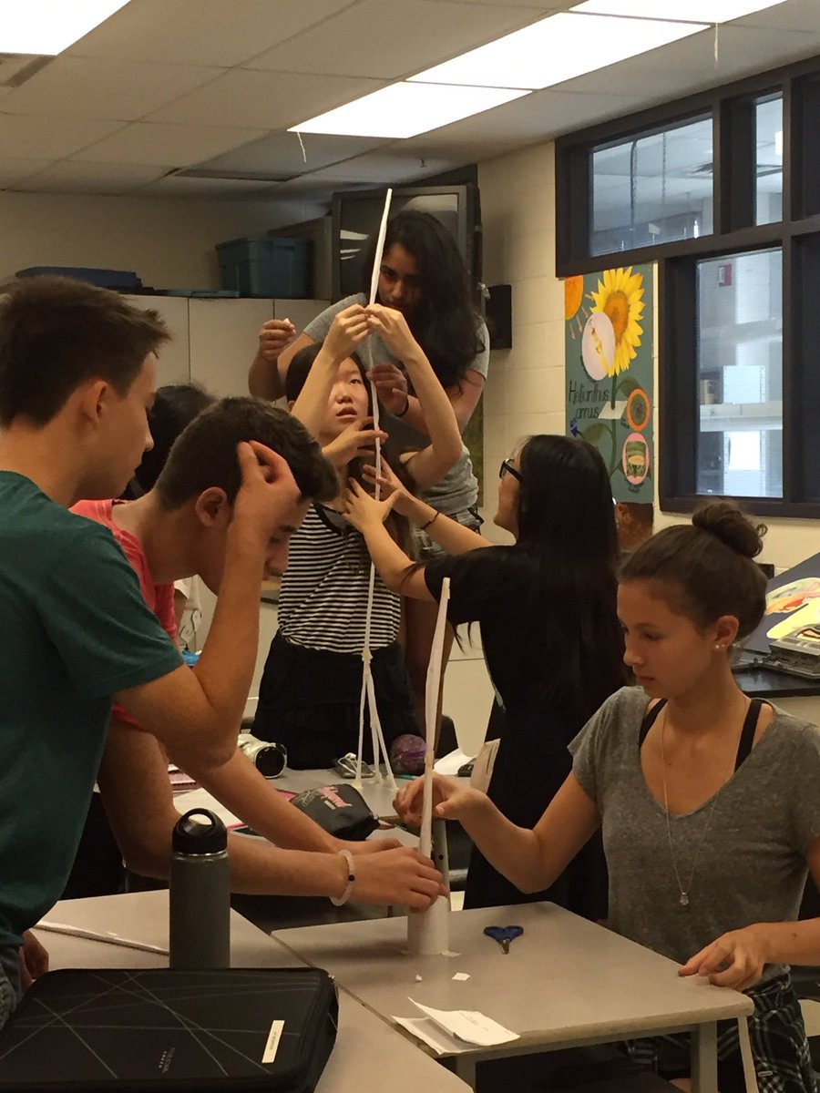 haigscience's tweet image. Grade 9 engineering challenge! #usingourheads #teamwork #newfriends #tothetop #freestanding
