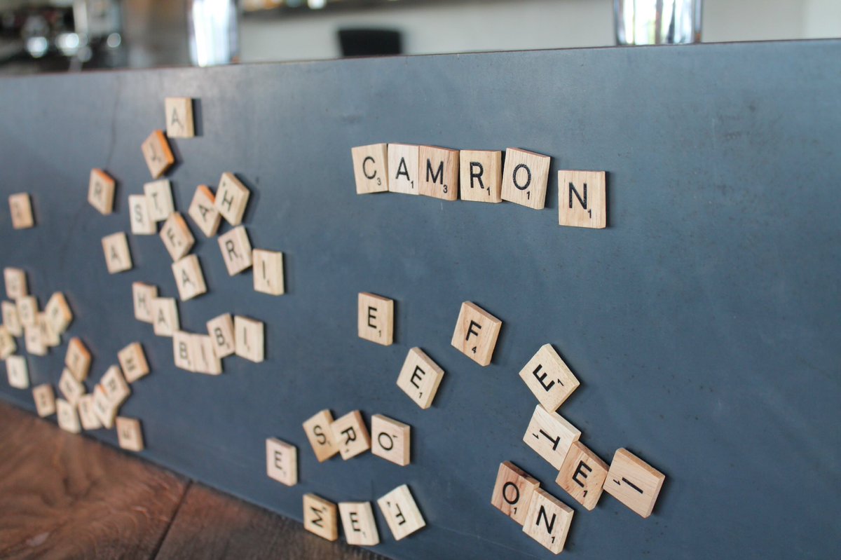 CamronPR's tweet photo. Enjoying the Scrabble wall at #musling designed by #SpaceCopenhagen #CamronTravels https://t.co/qsSJgModNt