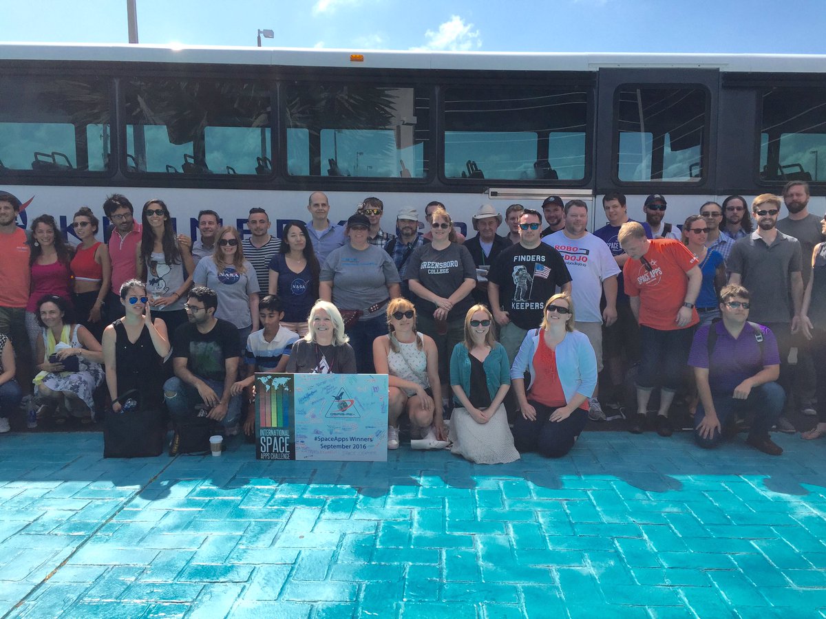 bethbeck's tweet photo. #SpaceApps global winners ready for @OSIRISREx launch #ToBennuAndBack https://t.co/DkmTRU0UGk