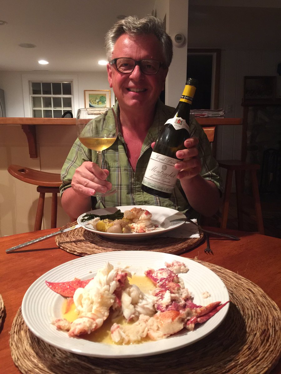 Lobster and 2000 Joseph Drouhin Montrachet for dinner.