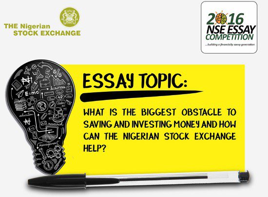 YourRight2Write's tweet image. The Nigerian Stock Exchange (NSE) 2016 Essay Competition naijawriterscoach.com/nigerian-stock…
