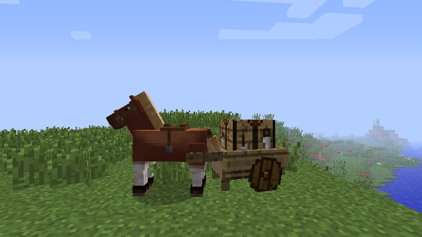 beta_mcpe1's tweet photo. RETWEET if you would like horse carts as a new feature in the future of #MCPE, which can hold players &amp; blocks?! :D https://t.co/HMndkqsAOk