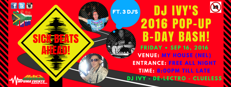 MpumaEvents's tweet image. It's that time of the year again where we invite you to join @OfficialDJIvySA to his 2016 pop-up birthday bash!!