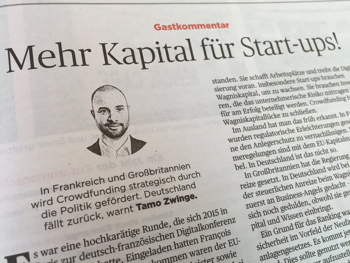 Katharina Schneider (@katharinasnews) on Twitter photo Tamo Zwinge <a href="/Companisto/">Companisto</a> fordert Unterstützung der Politik für #Crowdfunding-Plattformen #Gastkommentar #Handelsblatt Tamo Zwinge <a href="/Companisto/">Companisto</a> fordert Unterstützung der Politik für #Crowdfunding-Plattformen #Gastkommentar #Handelsblatt