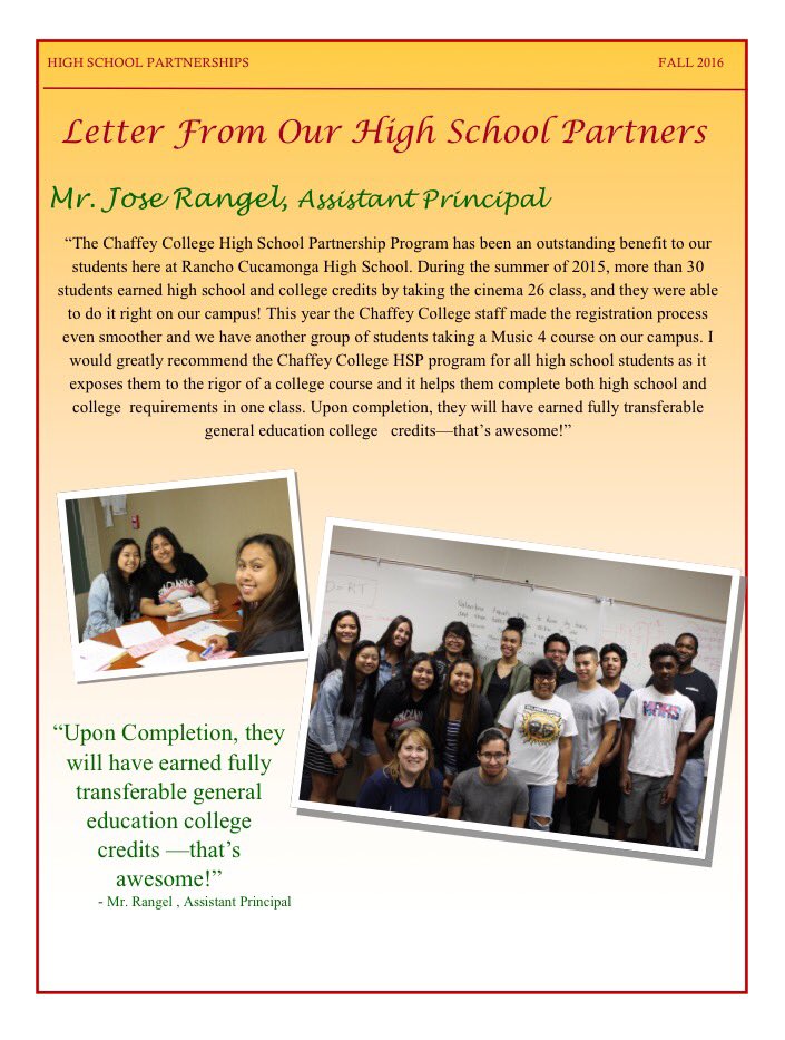 You all know I think <a href="/ChaffeyHSP/">ChaffeyHSPartnership</a> is awesome, but don't just take my word for it. Check this out! @CJUHSDCommunity