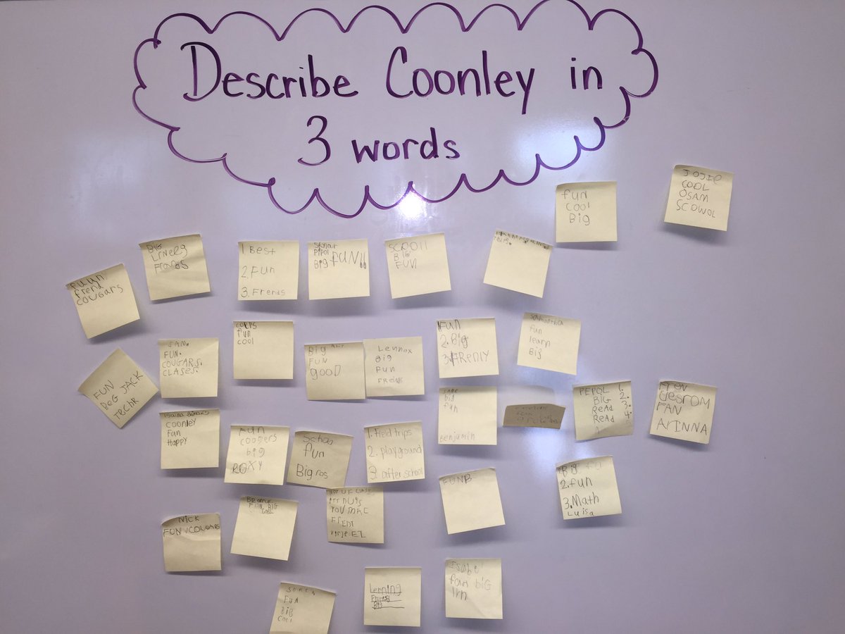 MsRathan103's tweet photo. Fun, safe, and friendly were some of the words that room 103 used to describe Coonley! @CoonleyES #1stgrade #Coonley https://t.co/BJx8iXwmTi