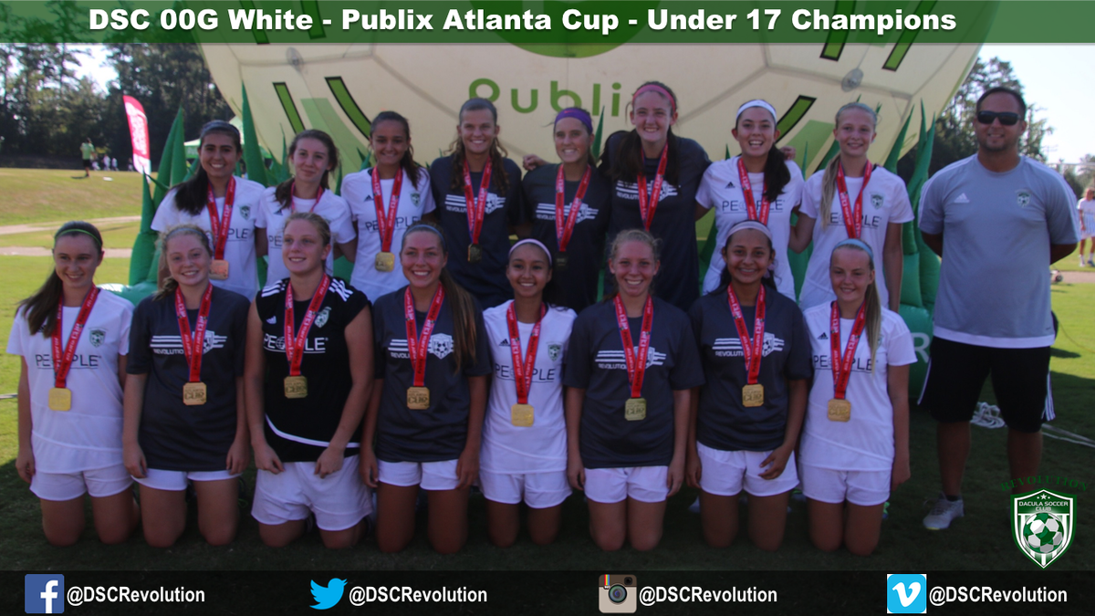 GSAsoccer's tweet photo. Congrats #DSCRevolution 00G White, parents, & coach Jason #JoinTheRevolution #DSCTrophyRoom #PACATL16 @publixatlcup https://t.co/g4bgGd3lC5