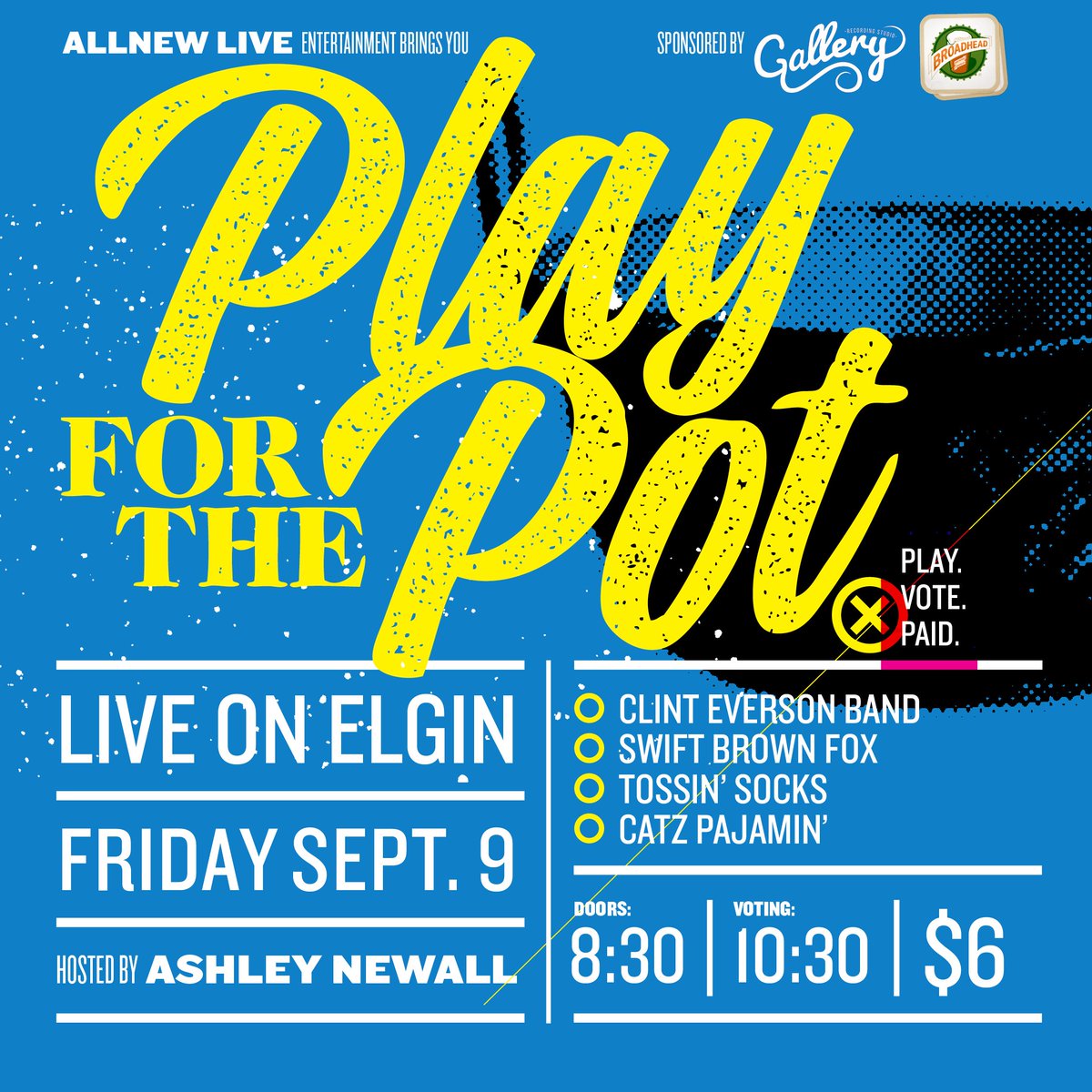 .<a href="/CatzPajamin/">CatzPajamin</a> have the hammer TOMO, playing 4th (@ 11:15pm)! #Play4thePot #OttMusic