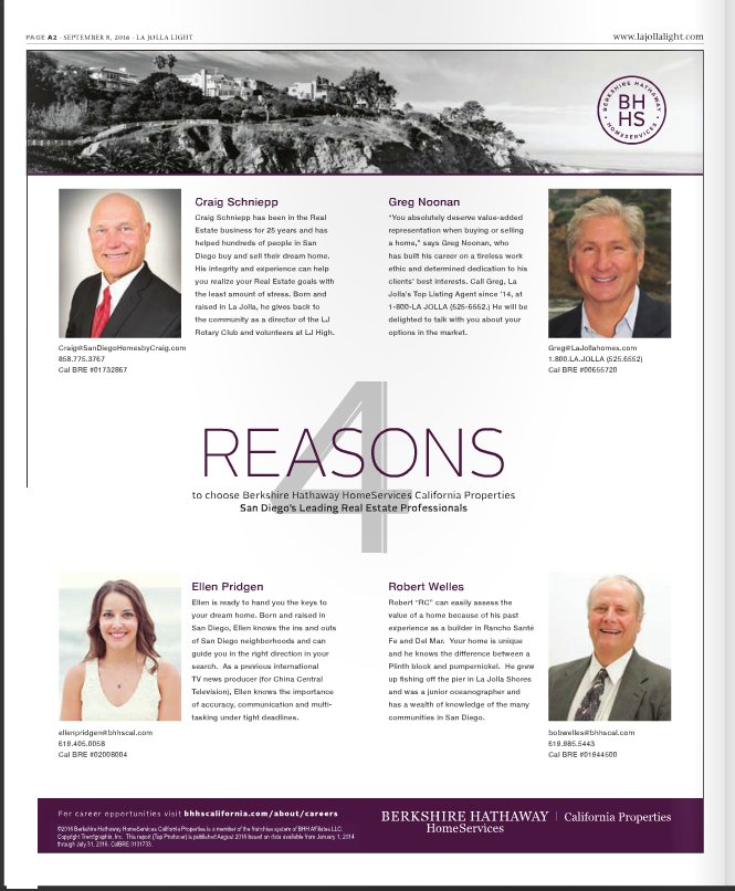 Guess who is on the inside cover of the <a href="/lajollalight/">La Jolla Light</a> today?! Excited to be featured! #sdrealestate #contactmeTODAY