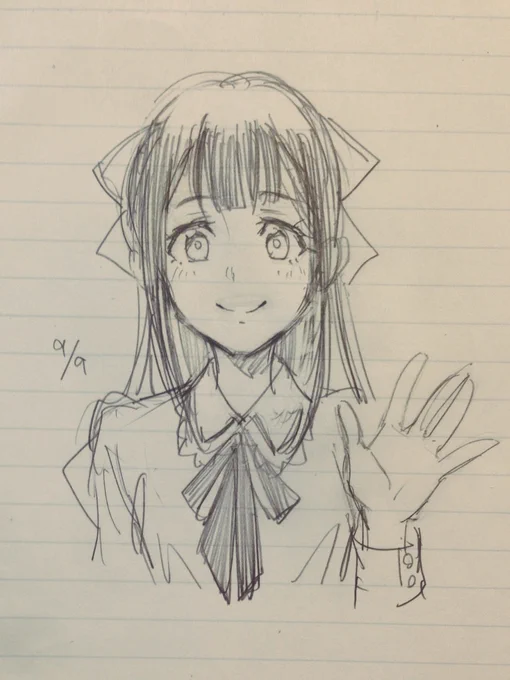 お上品系#手癖で女の子を一人描いてください 