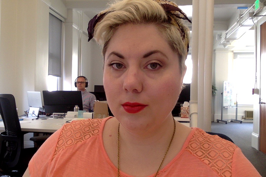 mostlymartha's tweet image. Local grumpy woman desires to shake fist at sky. #deskselfie #featuringjohn