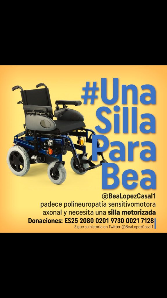 Salvatwitts's tweet photo. La mayoría vemos tan solo una silla, para @BeaLopezCasal1 es una esperanza de calidad de vida.
#UnaSillaParaBea https://t.co/1SKmyH53zF
