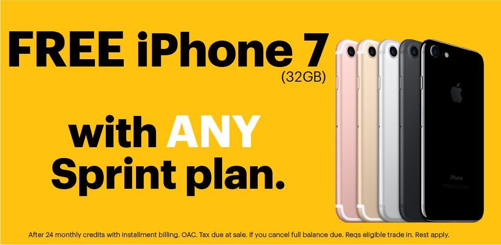 Sprint_1011's tweet image. Get the hottest device @Sprint for FREE! The new iPhone 7 is free w/ 6s trade in. #sprintemployee @marceloclaure