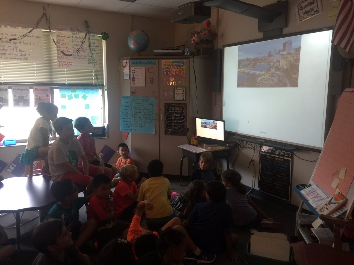 MrsPrice130's tweet image. After reading #mathcurse, we looked at a picture of Downtown and asked, what math do we see? #thedublindifference