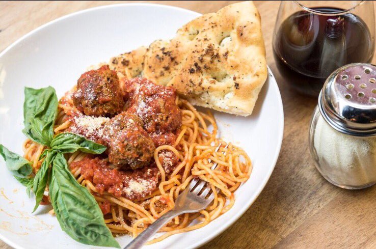 Coming soon! Spaghettini and meatballs lunch special only $10.00 #Lombardos #EastVan #Lunch