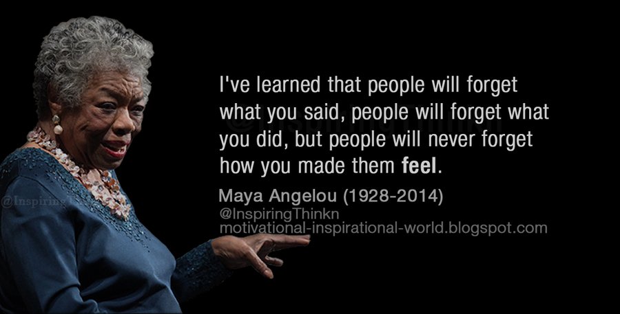 InspiringThinkn's tweet image. I&apos;ve learned that people will forget what you said, people will forget what you did... Maya Angelou #inspiration