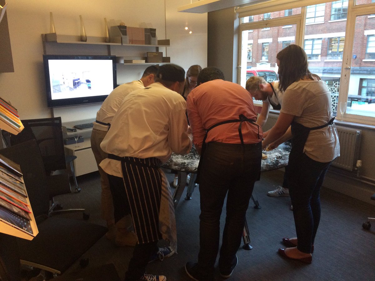 Pasta making at showroom partners @ei2_team with <a href="/HOKNetwork/">HOK (Designing the built environment)</a> <a href="/AECOM/">AECOM</a> <a href="/HLWIntl/">HLW</a> <a href="/GenslerOnCities/">Gensler Design</a> <a href="/ParlaDesignUK/">Parla Design UK</a>