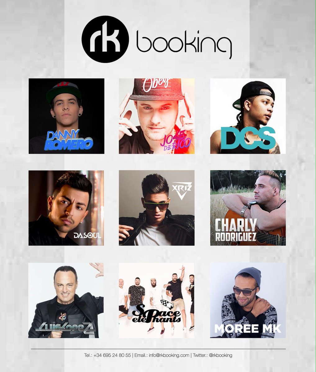 ARTISTAS &amp; DJ'S / RK BOOKING "reserva tu fecha"
☎️ Tel.: (+34) 695248055 - info@rkbooking.com