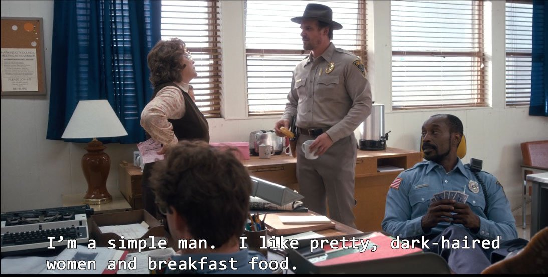 memes_stranger's tweet photo. #ChiefSwanson @DavidKHarbour @Nick_Offerman #StrangerParks https://t.co/QlQou9fEt2