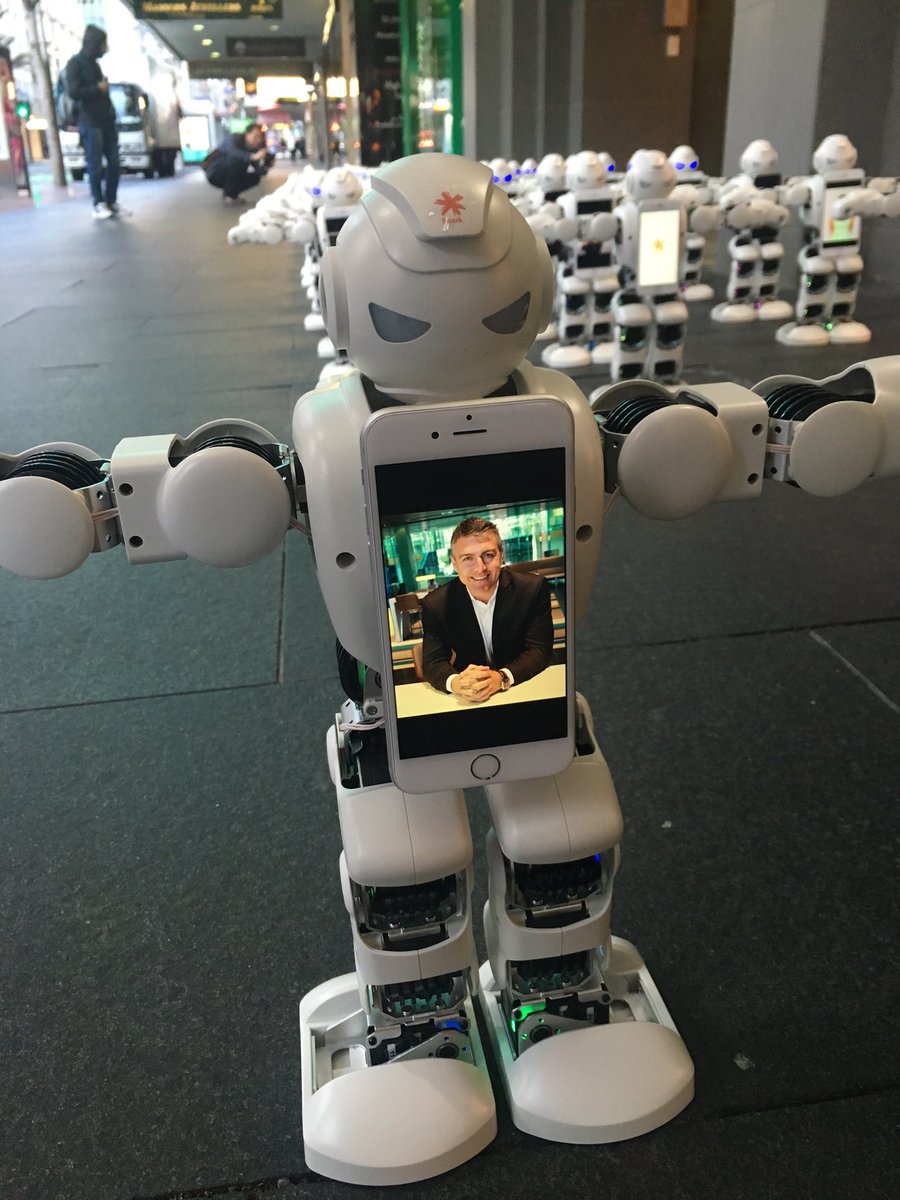 TrishSherson's tweet photo. @JasonCParis look who I found on Queen St this morning #roboqueue @SparkNZ https://t.co/Gc6b92UEF6