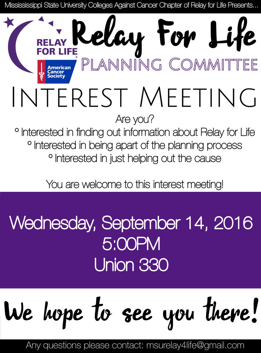 What's up guys! Did you here about our Interest Meeting? We'd love to see you there!