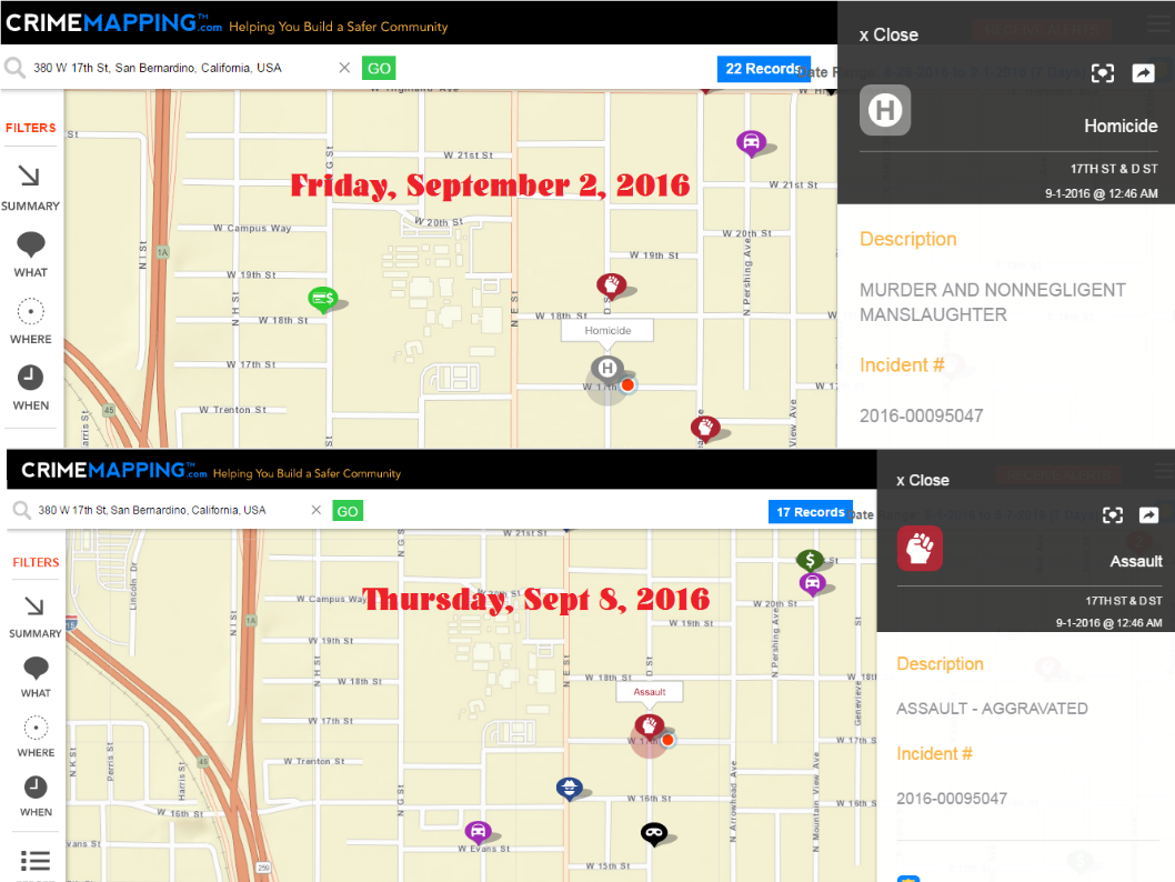 DebMatley's tweet photo. 17th &amp; D St shooting on 9/1 @ 12:46AM.  Was it a homicide or not?  Crimemapping keeps changing the status. https://t.co/Uz0RYyD2tI