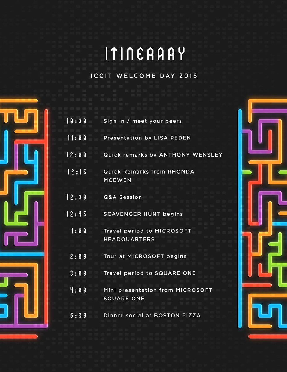 ICCITCouncil's tweet image. Wondering what the ICCIT Welcome Day entails? Here is the full itinerary for your #DigitalLabyrinth September 16th!