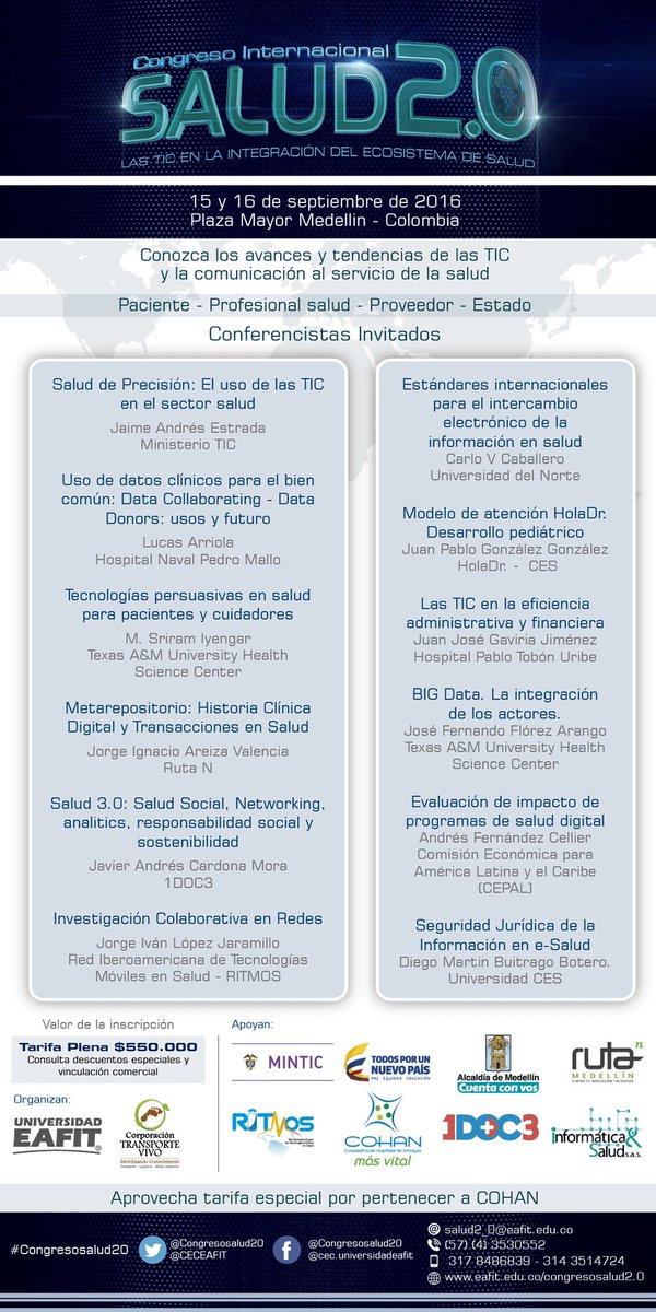 Conozca el avance y las tendencias de las TIC en el Congreso que se desarrollará en #Medellín. #CongresoSalud20