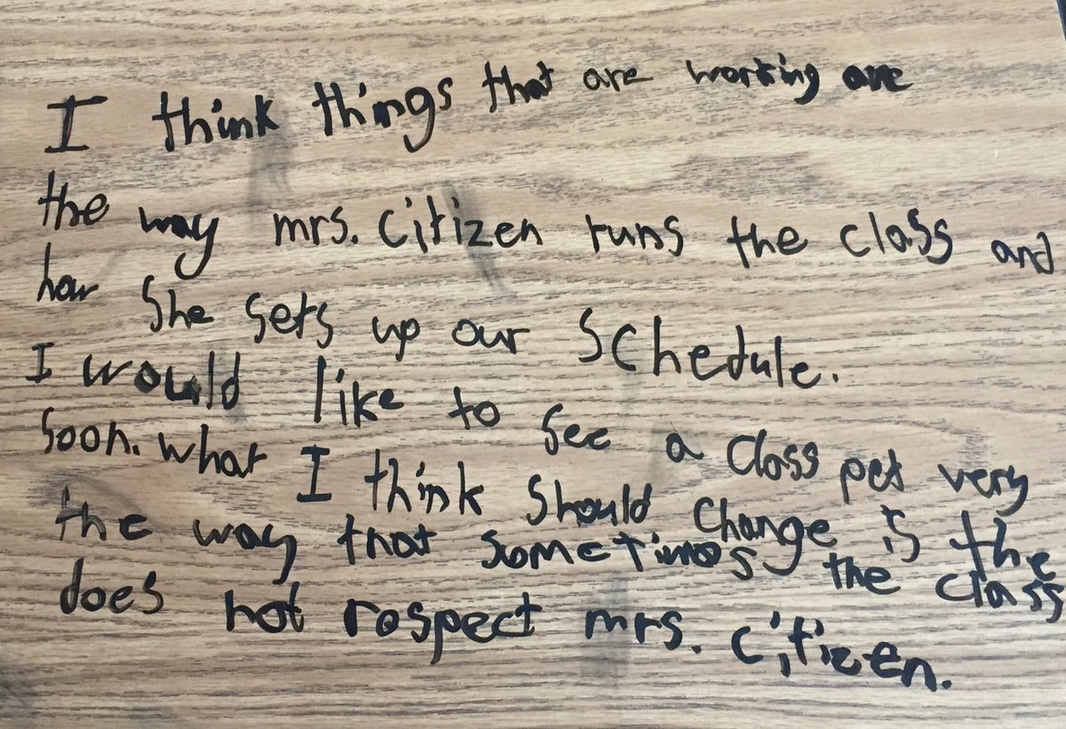 CitiCoach's tweet photo. Ss share ➕s, poss🔺s, &amp; future poss by writing on their desks. 🐸☕️👀WHAT?!?!🤔 #itworks #theyshare @AUSDHighlandOak https://t.co/n1cR55qINq