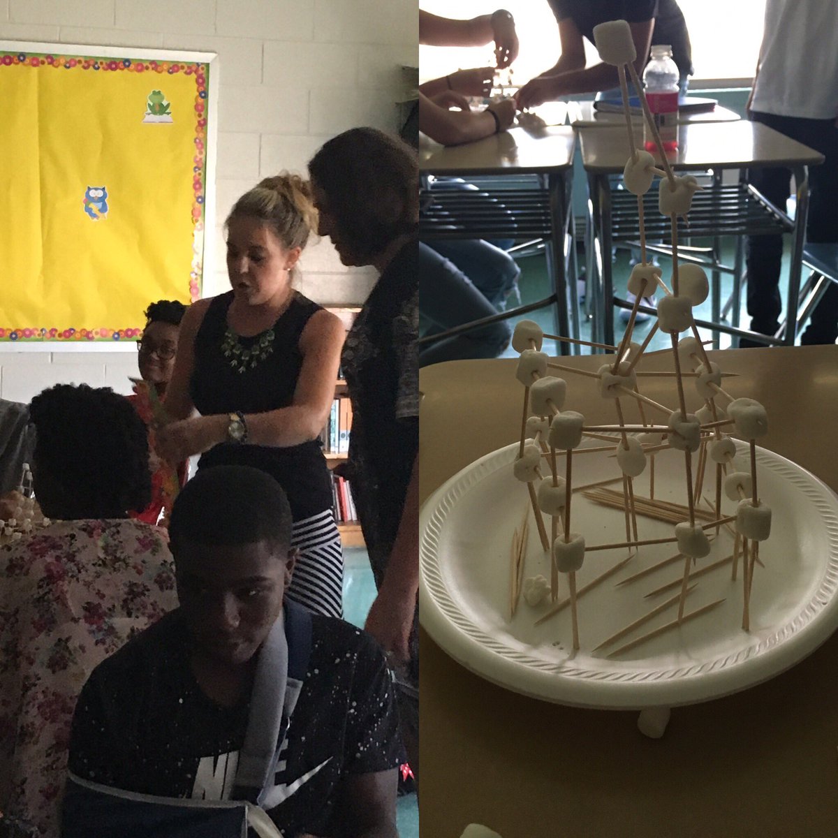 Ms Devlin/Ms Koretsky encourage accountable talk and teamwork! <a href="/WCSDEmpowers/">WCSDEmpowers</a> <a href="/CintronLizzette/">Lizzette Ruiz-Giovinazzi</a> #marshmallowchallenge