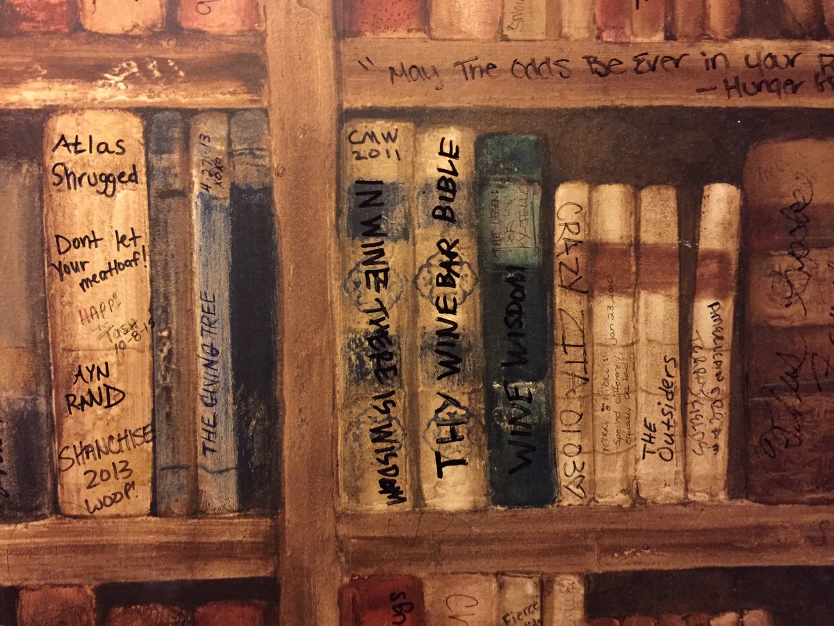 ToursForDoodie's tweet photo. Wisdom from the walls of the wine bar "library"
@thewinebarjax @WineBarJax @WineSpectator @igersjax https://t.co/nwrvDo01kC