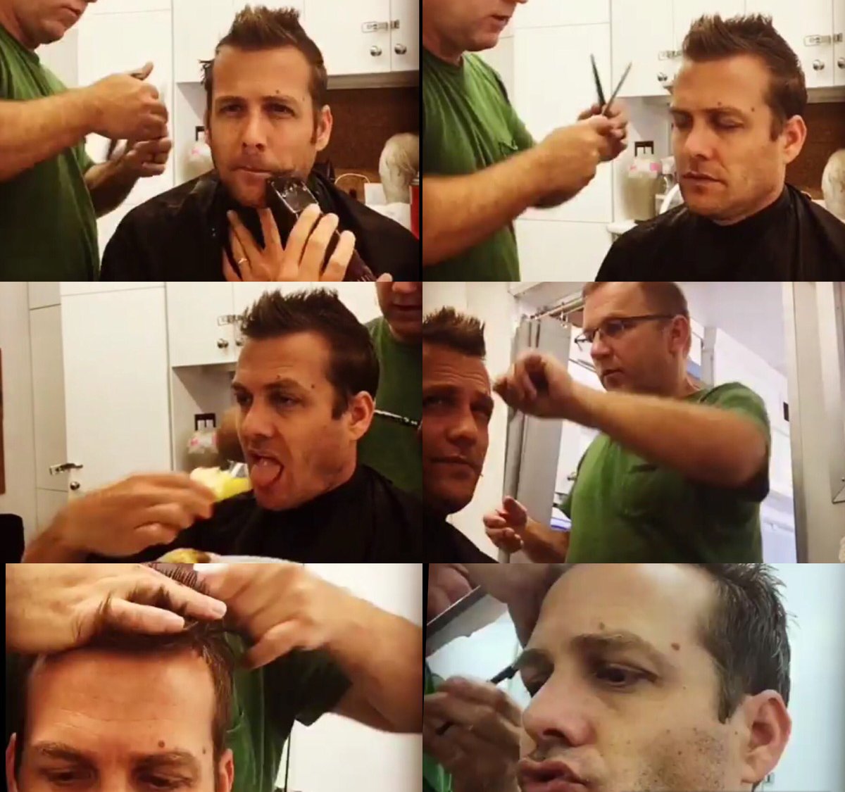 Suits Info در توییتر ハーヴィのヘアスタイルになる過程を映したビデオが ガブリエル マクトのinstagram動画に初公開 髭を剃り 打ち合わせしながら 飯も取る 超高速video 早っ T Co Bsy0r5okal