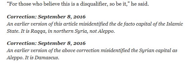 gkleciak's tweet image. Seems hypocritical of @nytimes to pick on @GovGaryJohnson given how the article ends #WhatIsAleppo #AleppoGate