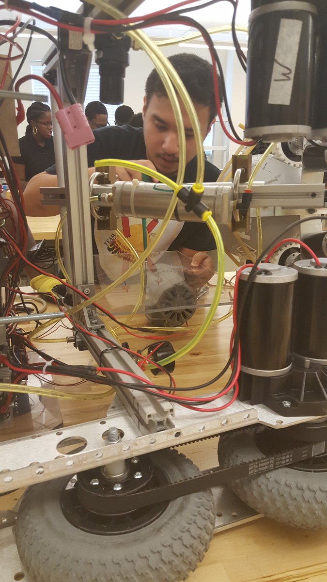 Two weeks before #BattleOBmore !!!! Giving the robots a quick touch up before the Competition. #FIRST #FRC