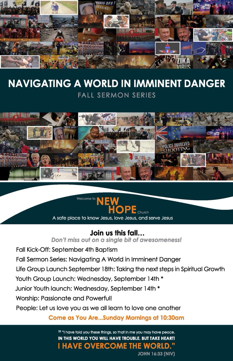 It's going to be an amazing Fall at New Hope! Here's just a few things to look forward to...