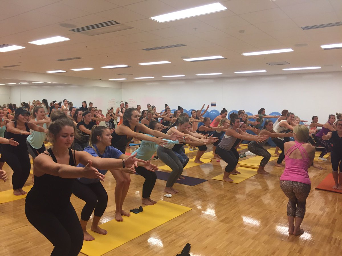 We had so much fun doing SROGA today! #sororityyoga #sisterhood