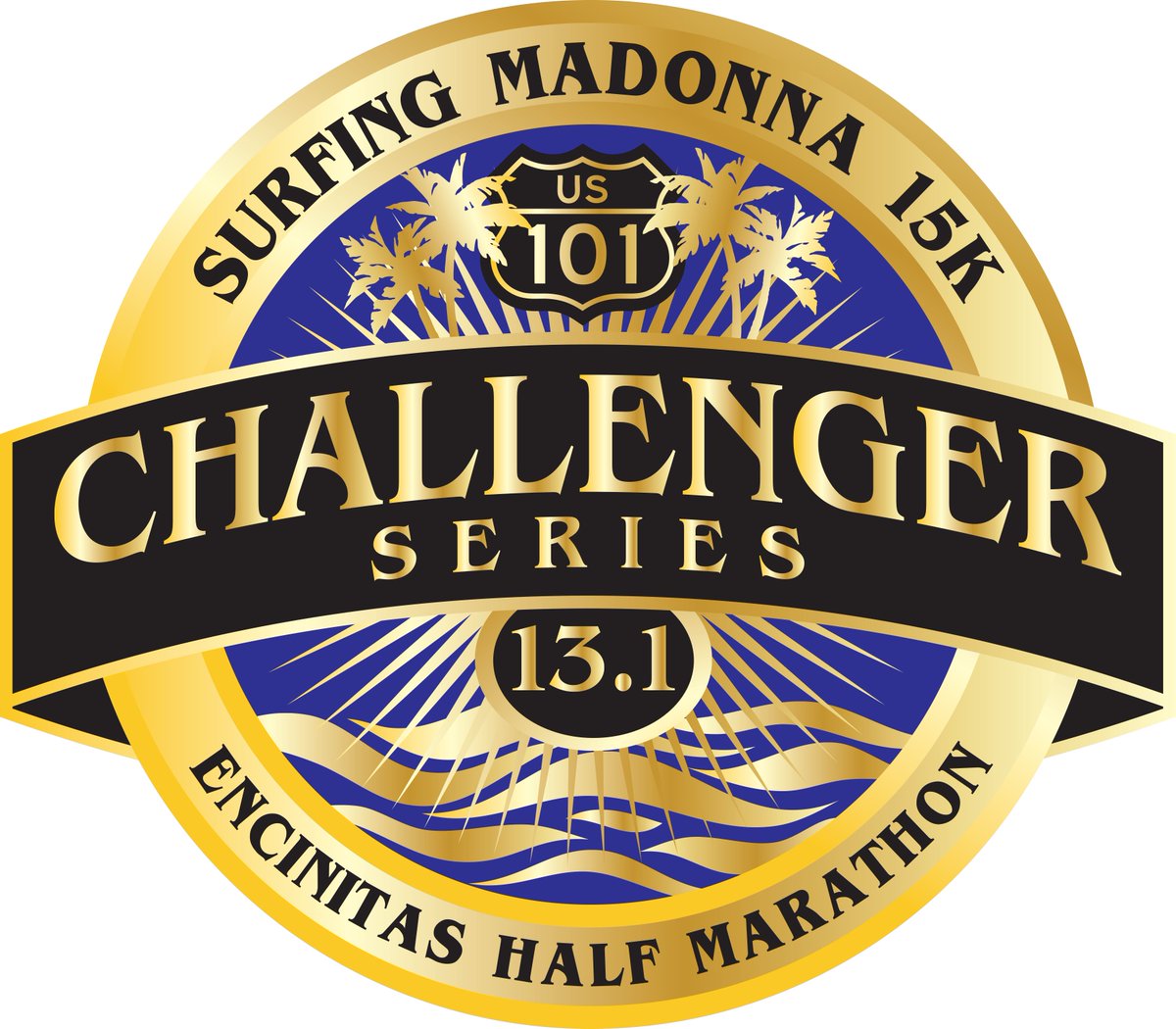 EncinitasHalf's tweet photo. A peek at the Challenger Series medal! Your medal awaits when you finish the Encinitas Half and Surfing Madonna 15K! https://t.co/dDt8kTHLyS