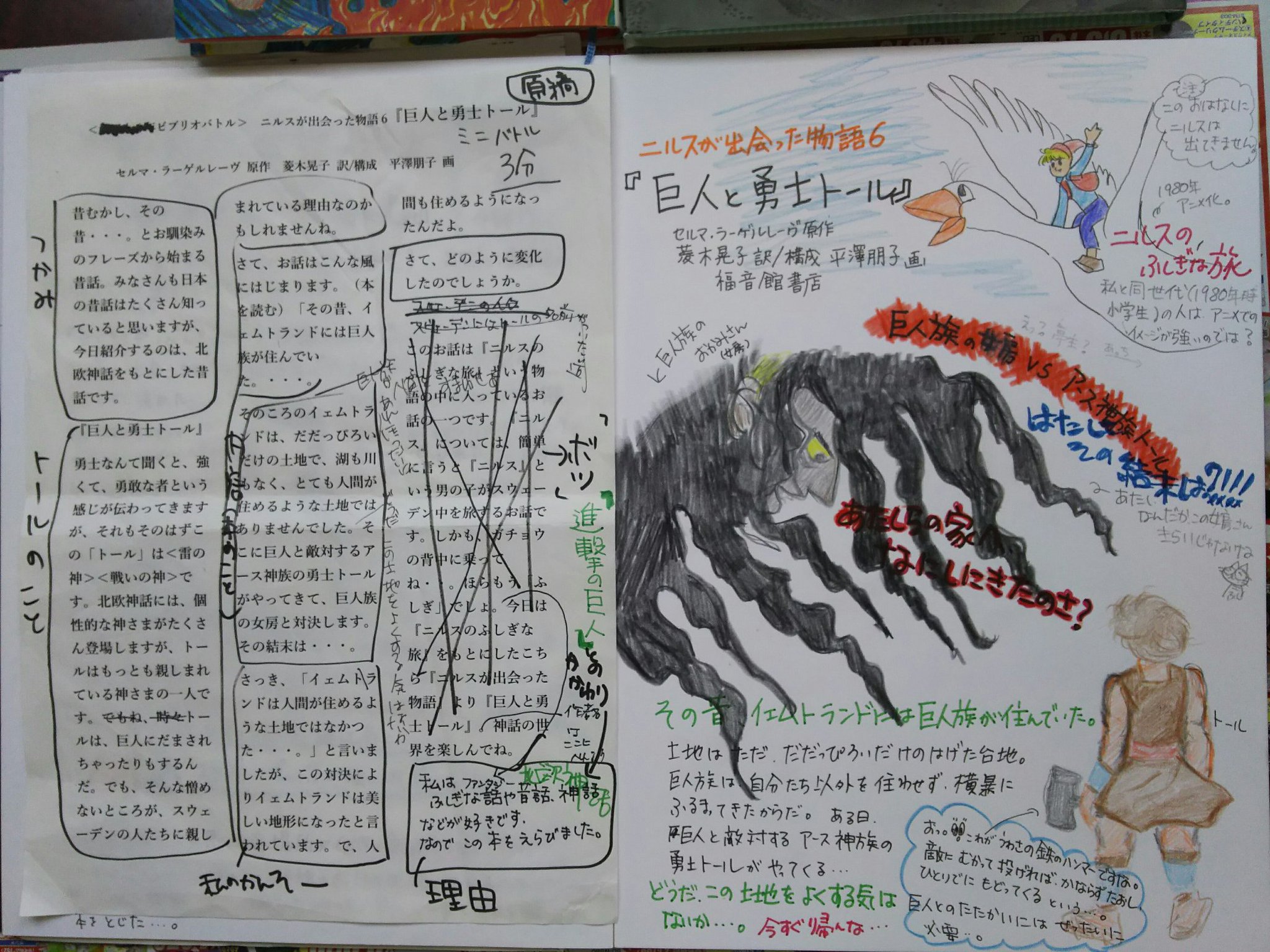 ふじっこ Ar Twitter ビブリオバトル 小学校 用の原稿とイメージ 北欧神話は 進撃の巨人 にもインスピレーションを与えたと言うとえっ の嵐 ありゃ原作 ニルス より 進撃の巨人 に食いついた まっいいか 読みたくなるきっかけは何でもいいのさ 北欧神話