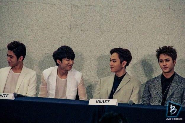 ifntyeolSK's tweet photo. Infinite&amp;B2ST representatives Myungsoo&amp;Woohyun, Junhyung&amp;Dongwoon during MusicBank in Mexico #B2STFINITE #비스트 #인피니트💕 https://t.co/chHLpMzDMw